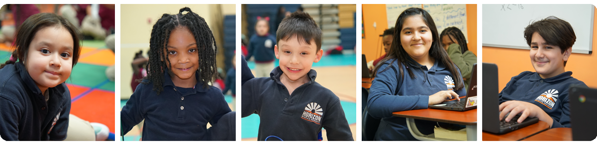 Collage of five individual student portraits